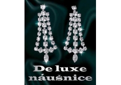 De luxe náušnice - strass stříbřený